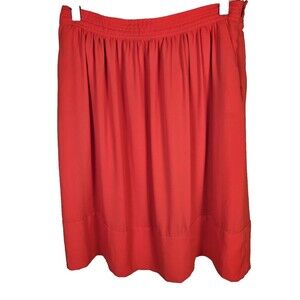 Lila Rose Skirt Womens 10 Pull On Midi A Line Scallop Hem Flowing Lightweight